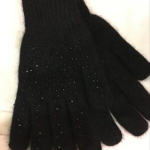 handschoenen, zwart, strass