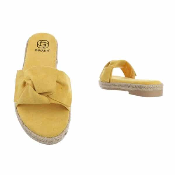 geel, sandalen